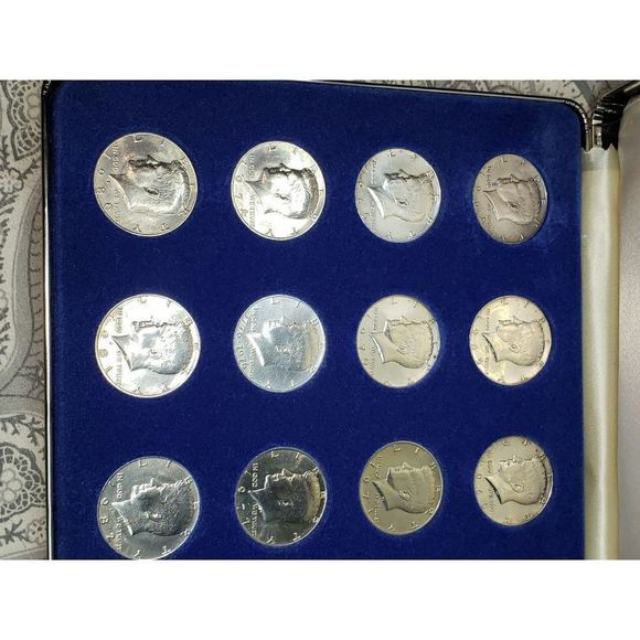 John F. Kennedy Uncirculated Half Dollars 1964 - 1984 Set in velvet case - Picture 14 of 16